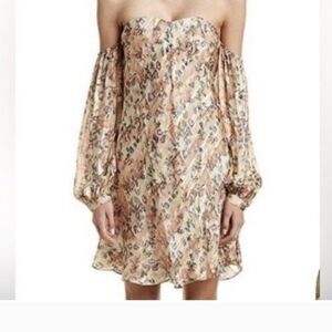Haute Hippie Strapless Dress with Earthy Tones